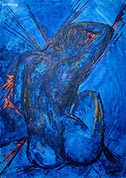 De espaldas en azul - Isabel Pareja