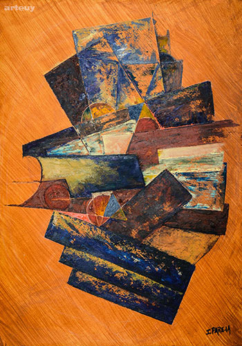 Geometrico sobre ocre - Isabel Pareja